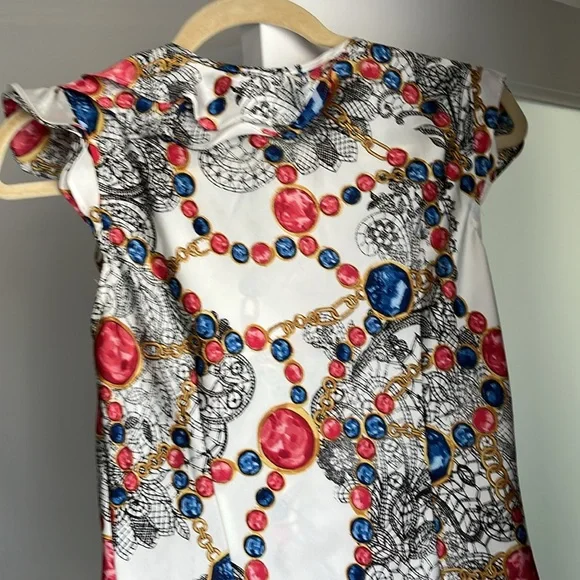 Printed Satin Blouse - Picture 5 of 6